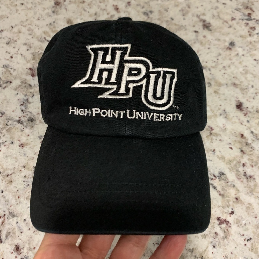 High Point University golf, open hat, cap, black and white adjustable